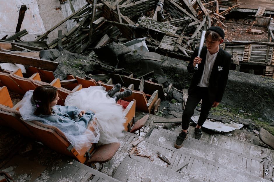 Cinematic wedding couple in Los Angeles landscape
